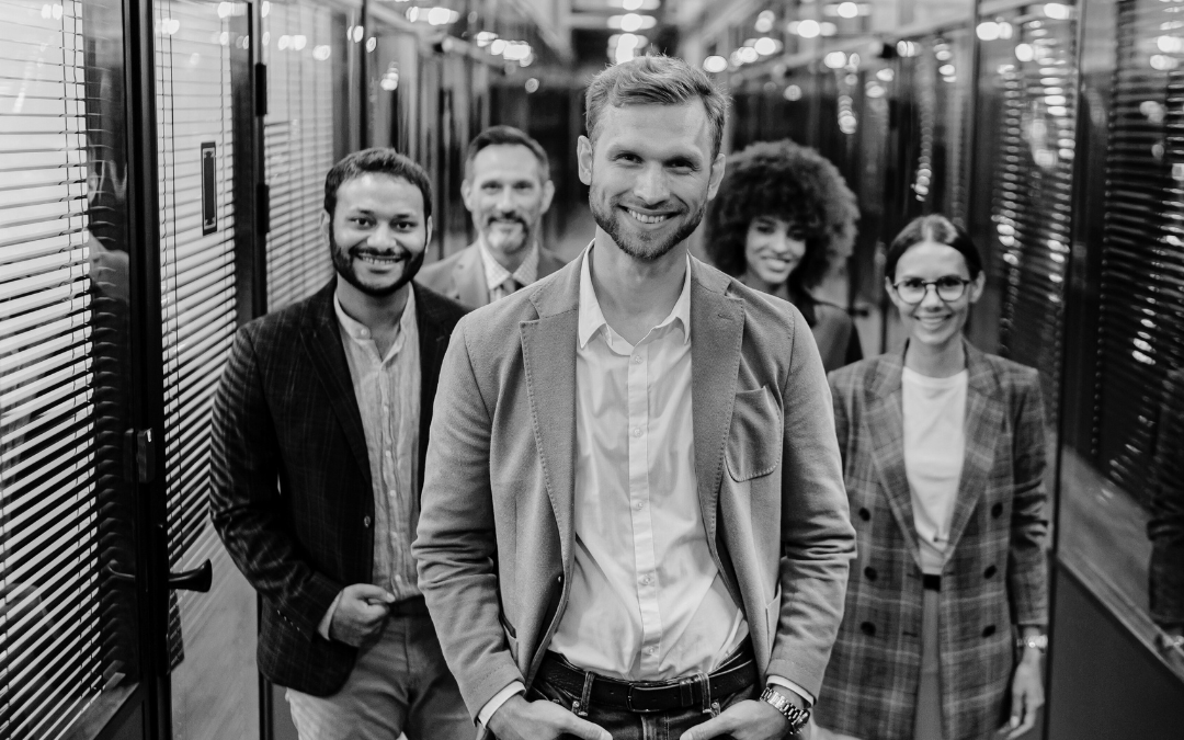 Exito de equipos de líderes empresariales