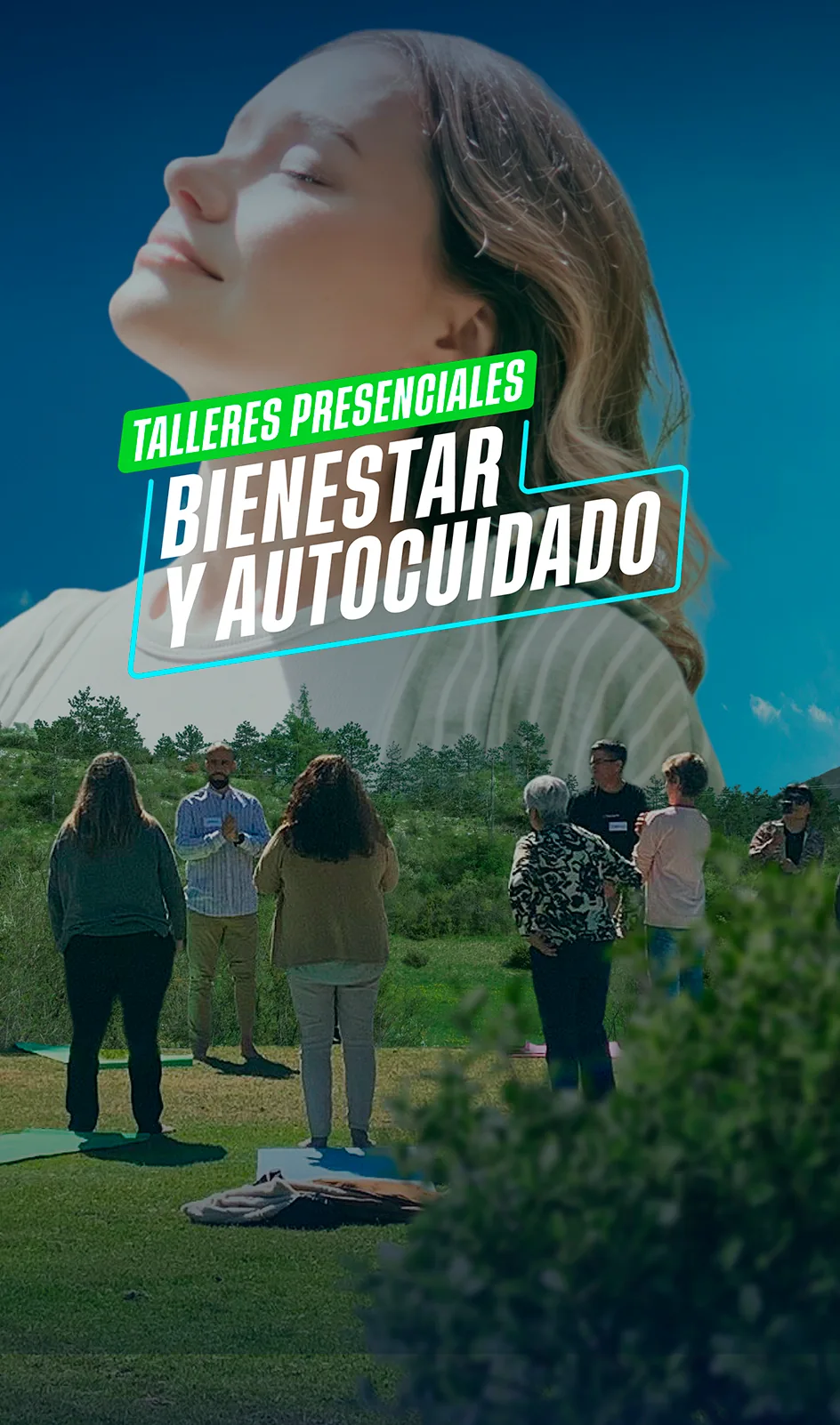 Tarjeta talleres presenciales Bienestar y Autocuidado.