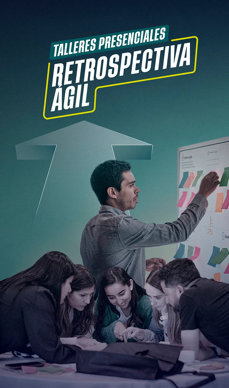 Tarjeta talleres presenciales Retrospectiva Ágil